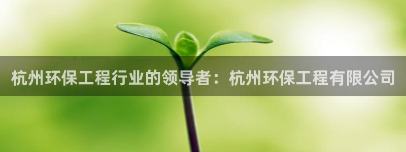 彩名堂为什么用不了了：杭州环保工程行业的领导者：杭州环保工程有限公司